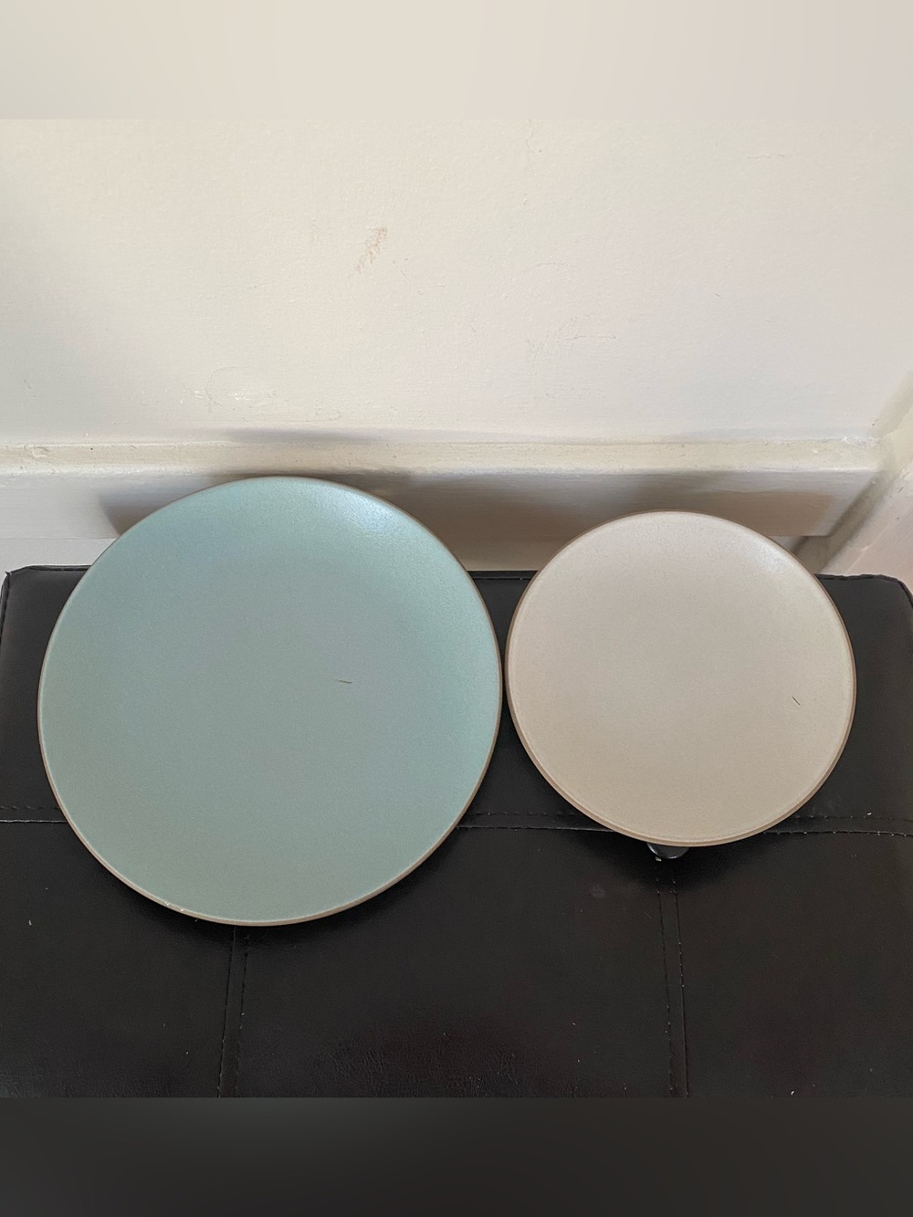 $78 New Heath Ceramics Aqua Brown Coupe Salad Plate, Sand Bread & Butter Plate